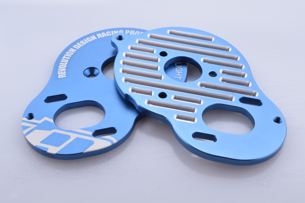 Blue aluminium lightweight heatsink motor plate (Associated B5, B5M or T5M)