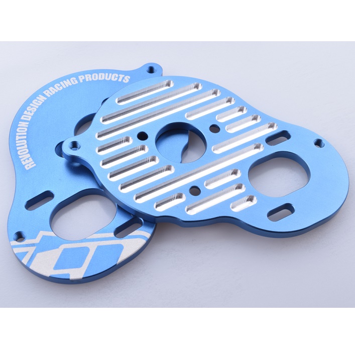 Blue aluminium lightweight heatsink motor plate (Associated B5, B5M or T5M)