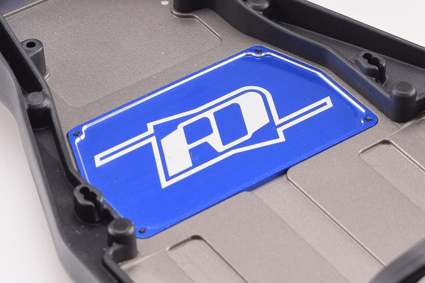 Blue aluminium electronics mounting plate (Associated B6 or B6D)