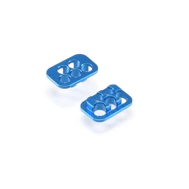 Blue aluminium rear hub link inserts - pair (Associated B6 or B6D)