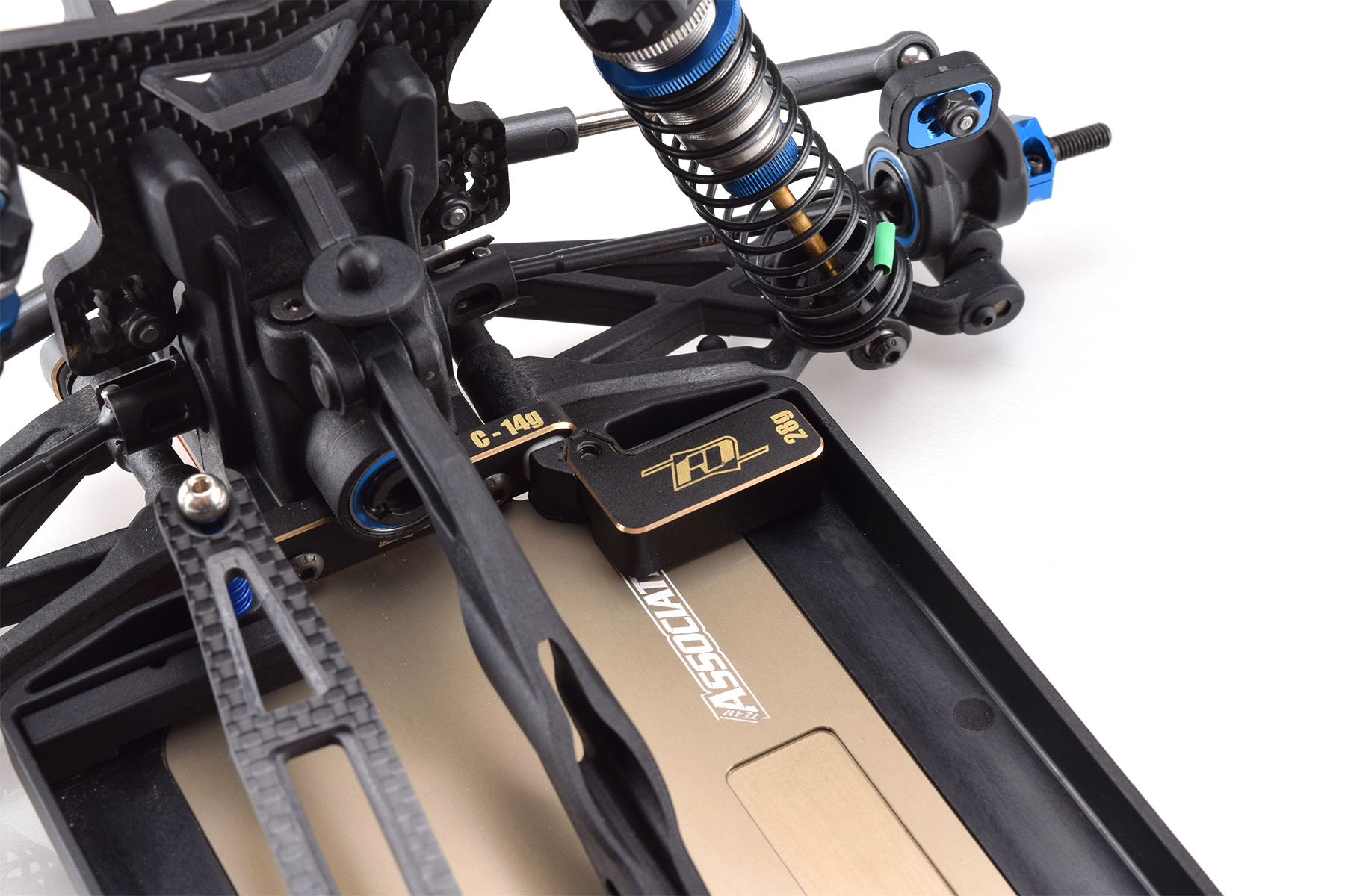 Brass rear chassis weight (Associated B64 or B64D)