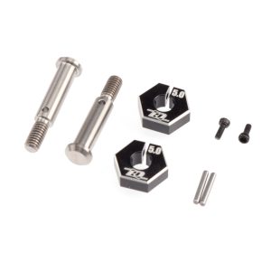 Titanium front axle with alloy clamping 5mm hexs - pr (AE B6.2)