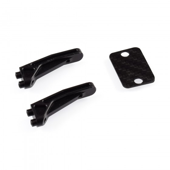 Lowered -5mm POM LCG wing mount with carbon shim (Associated B6.1, B6.2 or B6.3)