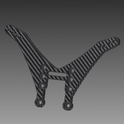 Red Weave Carbon Fibre 5mm rear shock tower (Kyosho RB6.6)