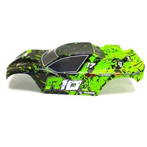 Pre-painted and decorated bodyshell - green/black (Rage R10ST)