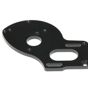 Real Men Wear Black - Black alloy lowered motor plate for 4 gear transmission (X6 Cubed, X60-CF or SCX60-CF)
